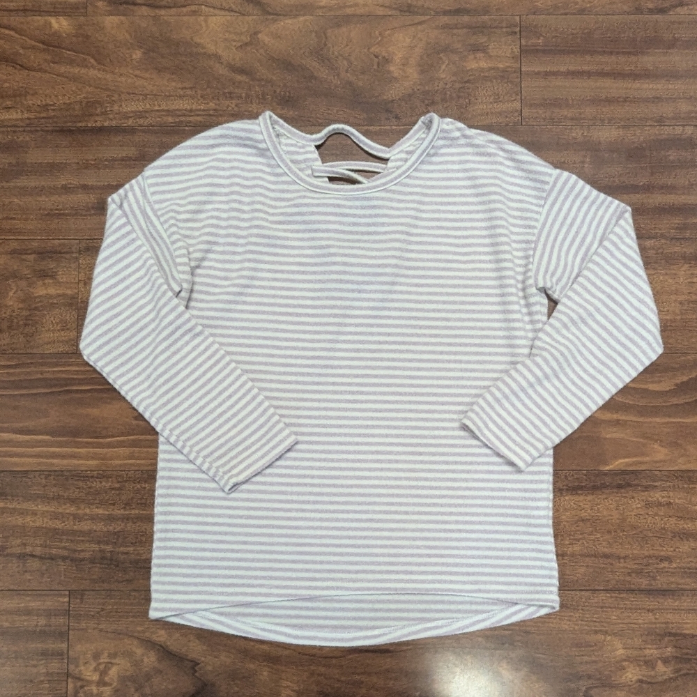 Striped Purple and White girls Long Sleeve Top